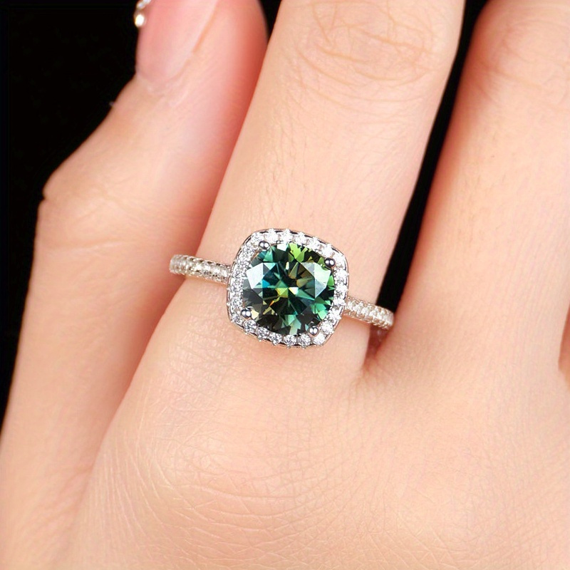 1PC 1/2/3 CARAT Round Cut Gree - Moissanite Engagement Ring 1 Carat review and price