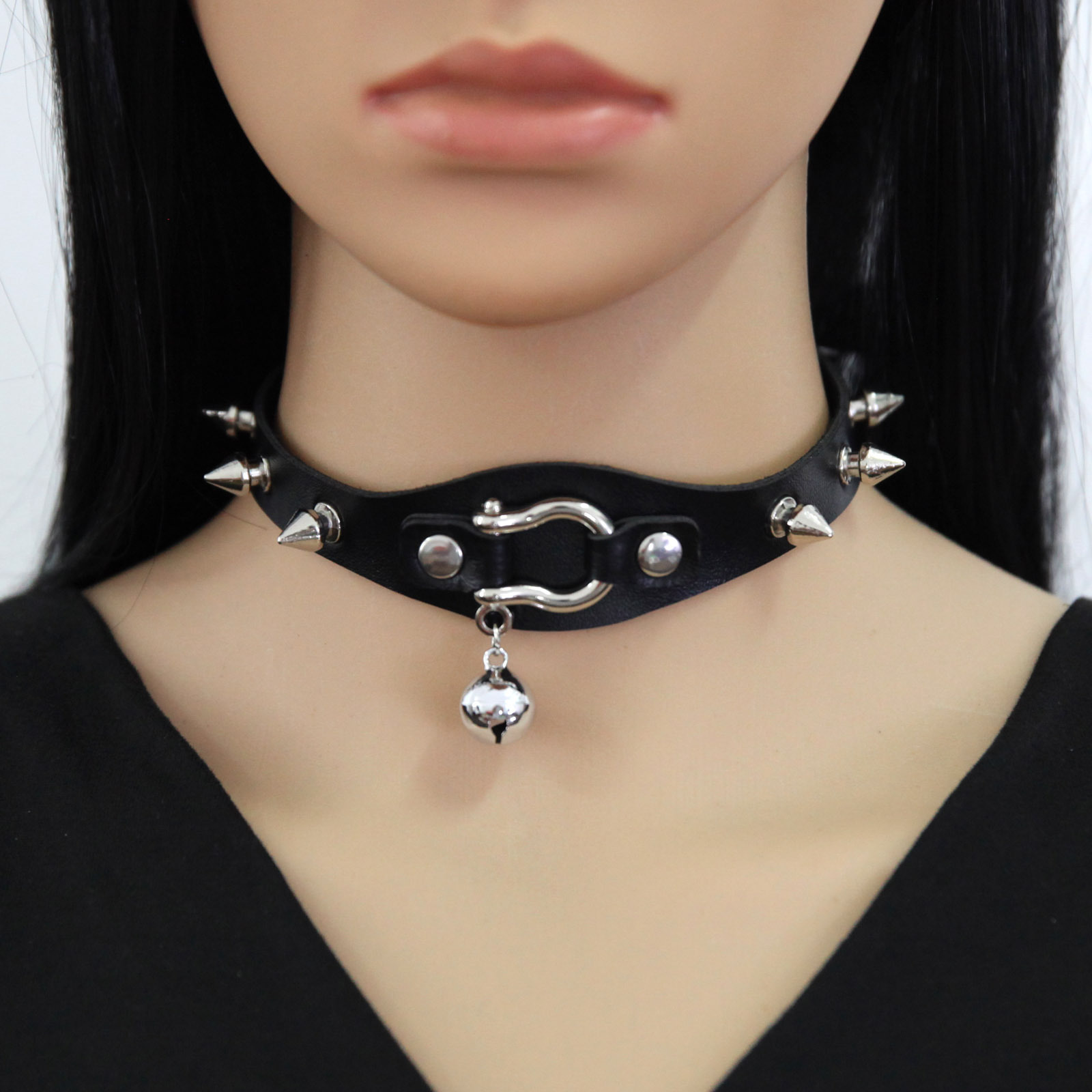 Black Spike Choker Necklace Ri - Goth Punk Spike Choker review and price
