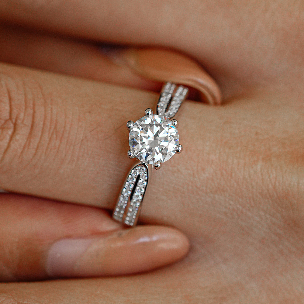 0.5/1/2/3 Carat Classic Six Cl - Moissanite Engagement Ring 1 Carat review and price