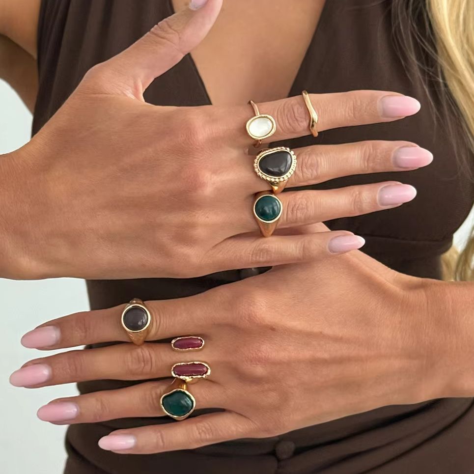 IngeSight.Z 7Pcs/Set Punk Tren - Vintage Punk Knuckle Rings Set review and price