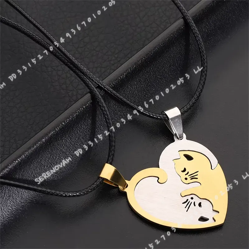 1 Pair Creative Cute Stainless - Magnetic Couple Matching Necklaces review and price