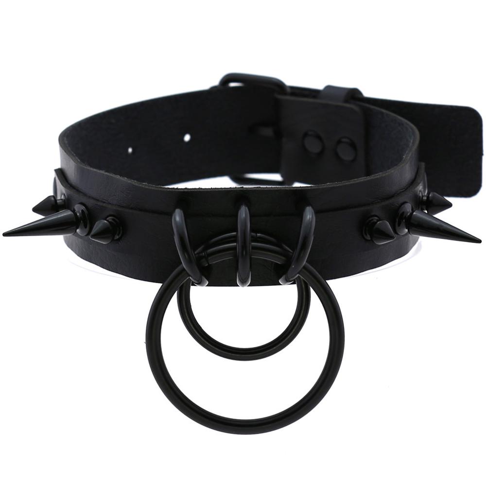 Black Spiked Choker Goth Leath - Goth Punk Spike Choker review and price