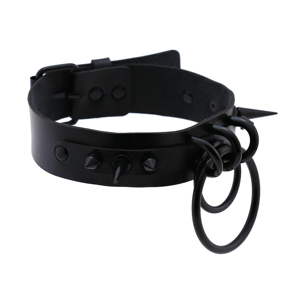 Black Spiked Choker Goth Leath - Goth Punk Spike Choker review and price