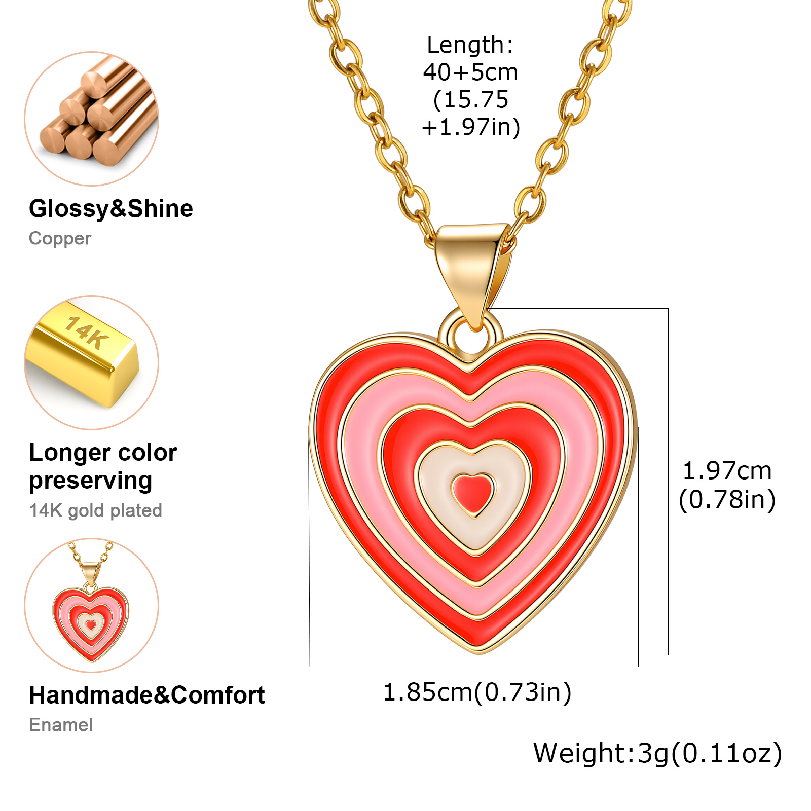 Y2K Style Layered Enamel Heart - Layered Pendant Necklace Aesthetic review and price