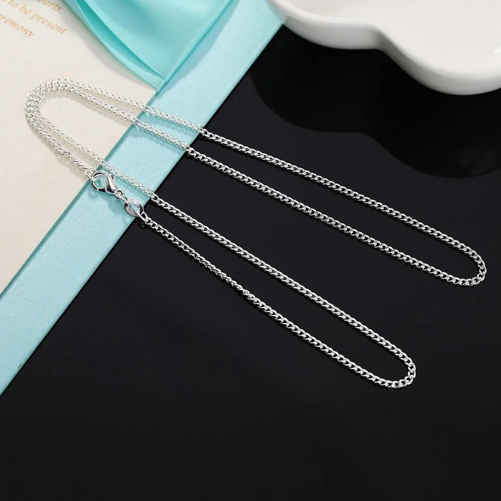 40-75cm 925 Sterling Silver Cl - 925 Sterling Silver Chain Necklace Men review and price