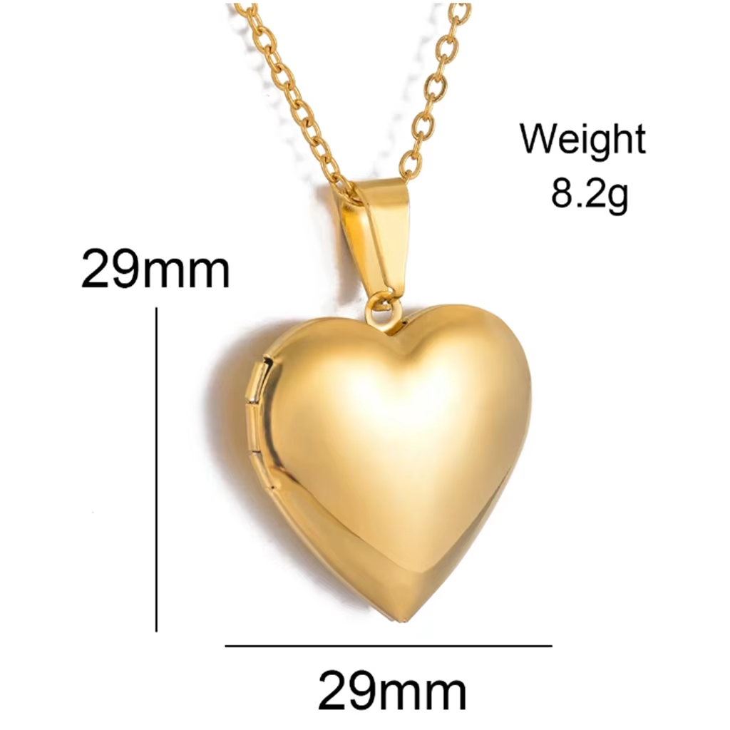 Custom Personalized Heart Birt - Heart Locket Necklace Photo review and price