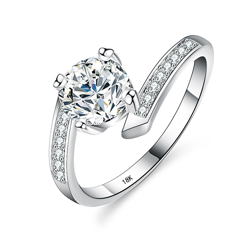 YHAMNI 18K White Gold 1 Carat  - Moissanite Engagement Ring 1 Carat review and price