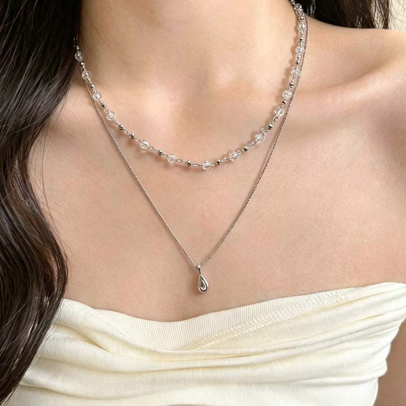 New Fashion Water Droplet Pend - Layered Pendant Necklace Aesthetic review and price