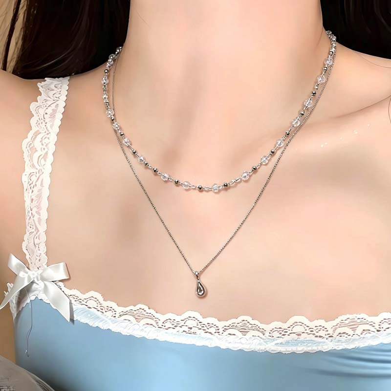 New Fashion Water Droplet Pend - Layered Pendant Necklace Aesthetic review and price