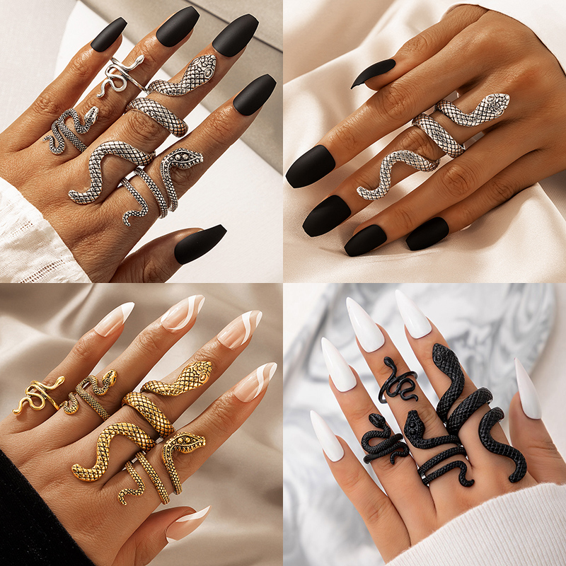 Punk Snake Shaped Knuckle Ring - Vintage Punk Knuckle Rings Set review and price
