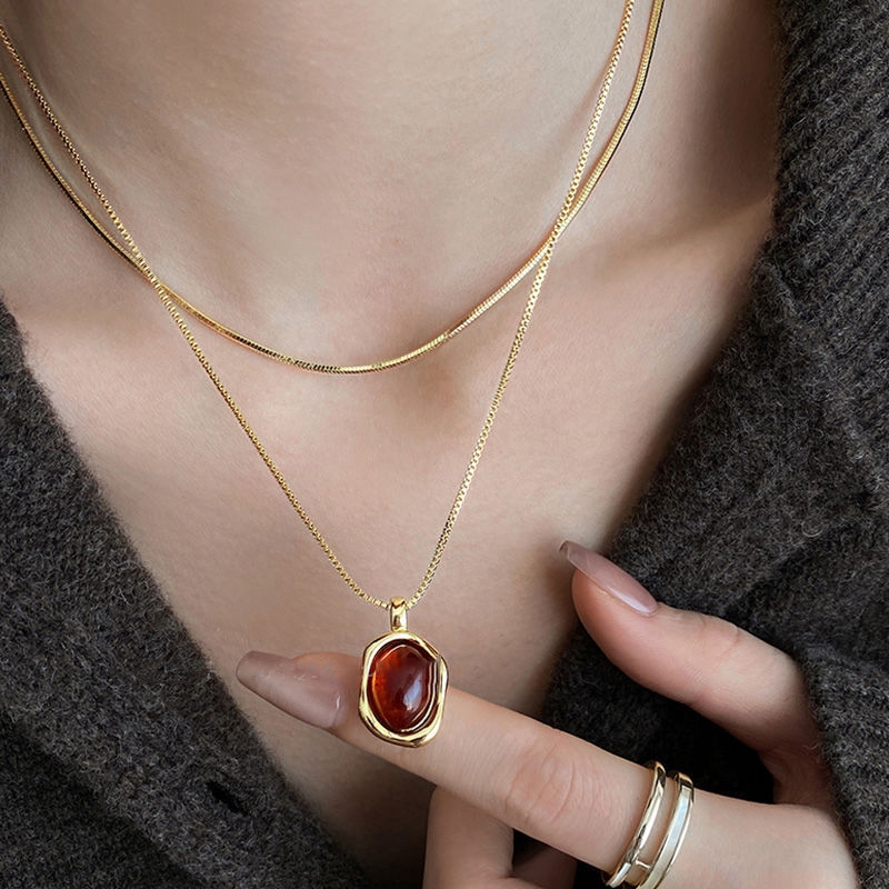 Fashion Vintage Double Layer N - Layered Pendant Necklace Aesthetic review and price