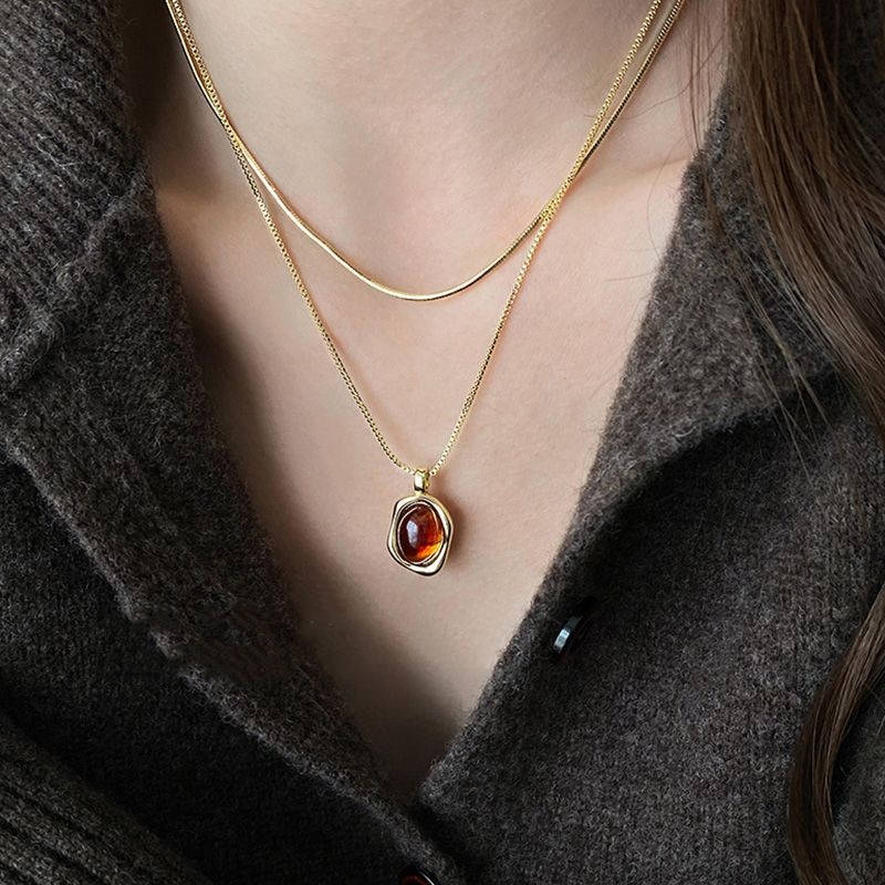 Fashion Vintage Double Layer N - Layered Pendant Necklace Aesthetic review and price