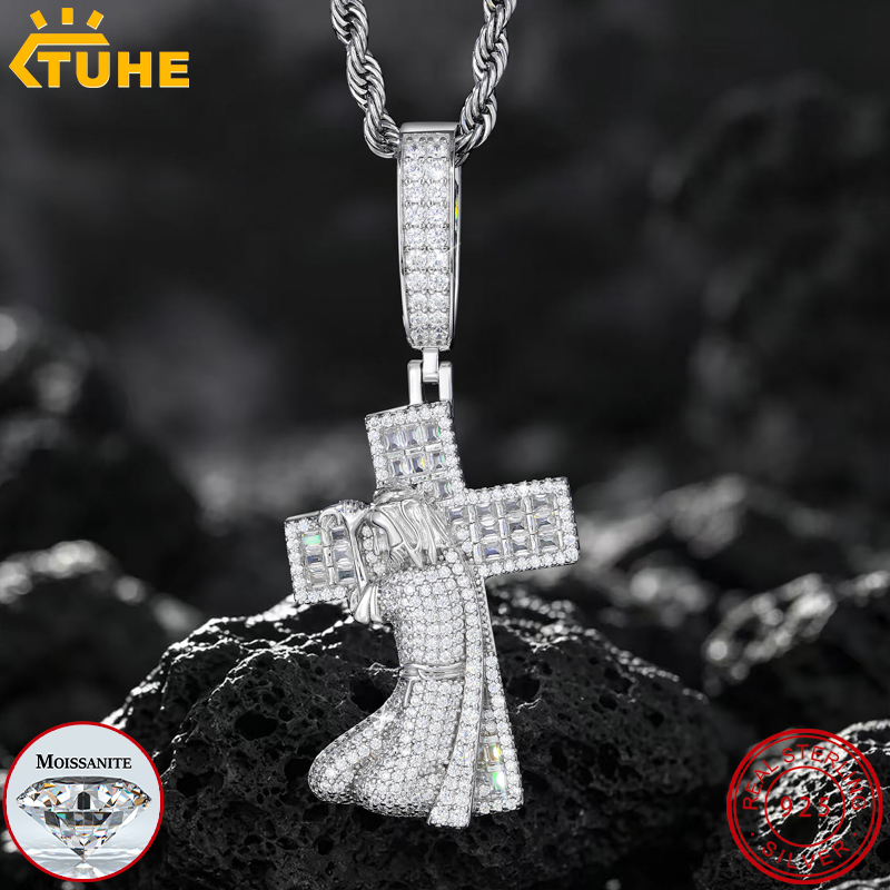 TUHE New Jesus Cross 925 Silve - 925 Sterling Silver Chain Necklace Men review and price