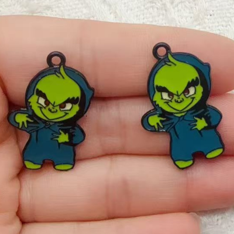 10pcs alloy drip oil cartoon C - Earrings review and price
