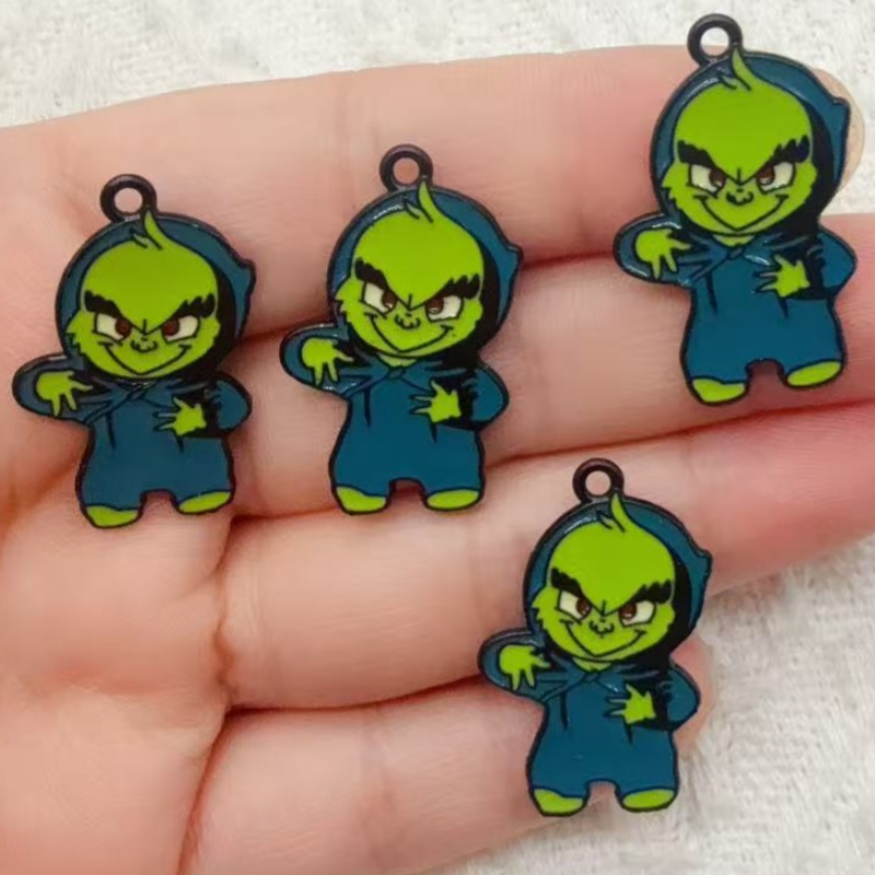 10pcs alloy drip oil cartoon C - Earrings review and price