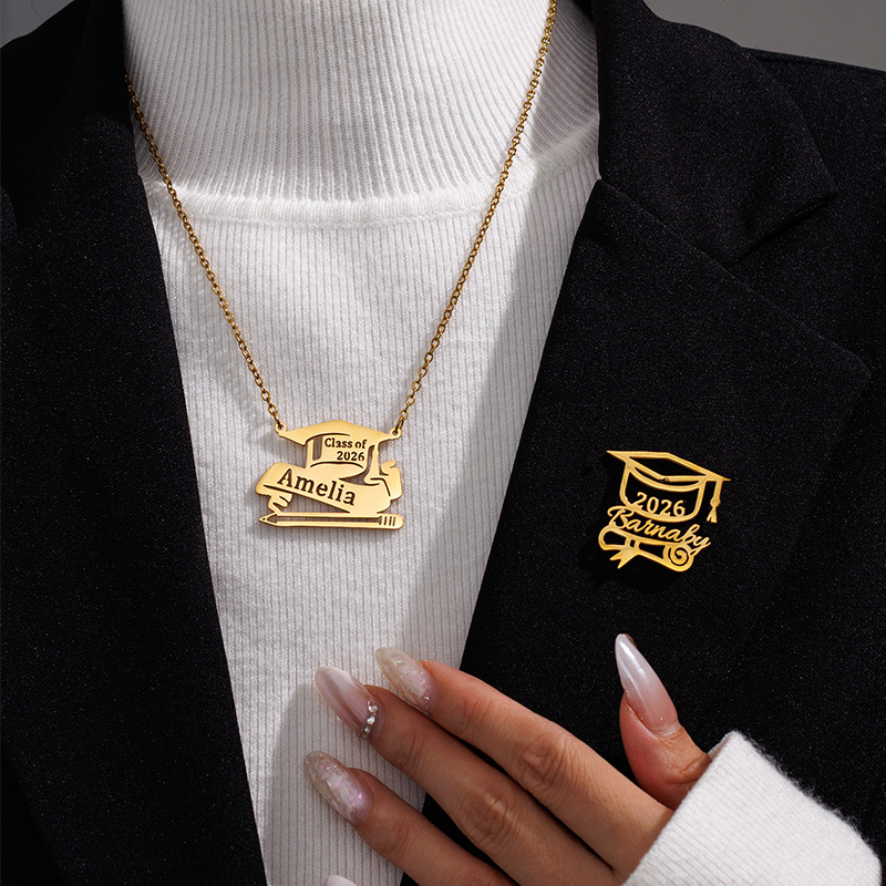 Auxauxme Custom Name Graduatio - Custom Name Necklace Stainless Steel review and price