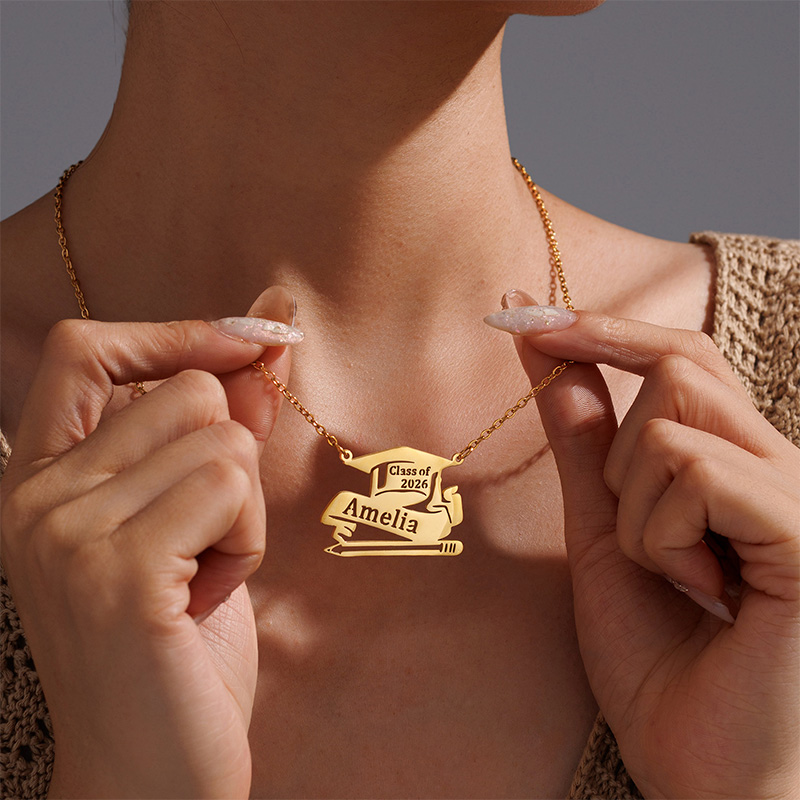 Auxauxme Custom Name Graduatio - Custom Name Necklace Stainless Steel review and price