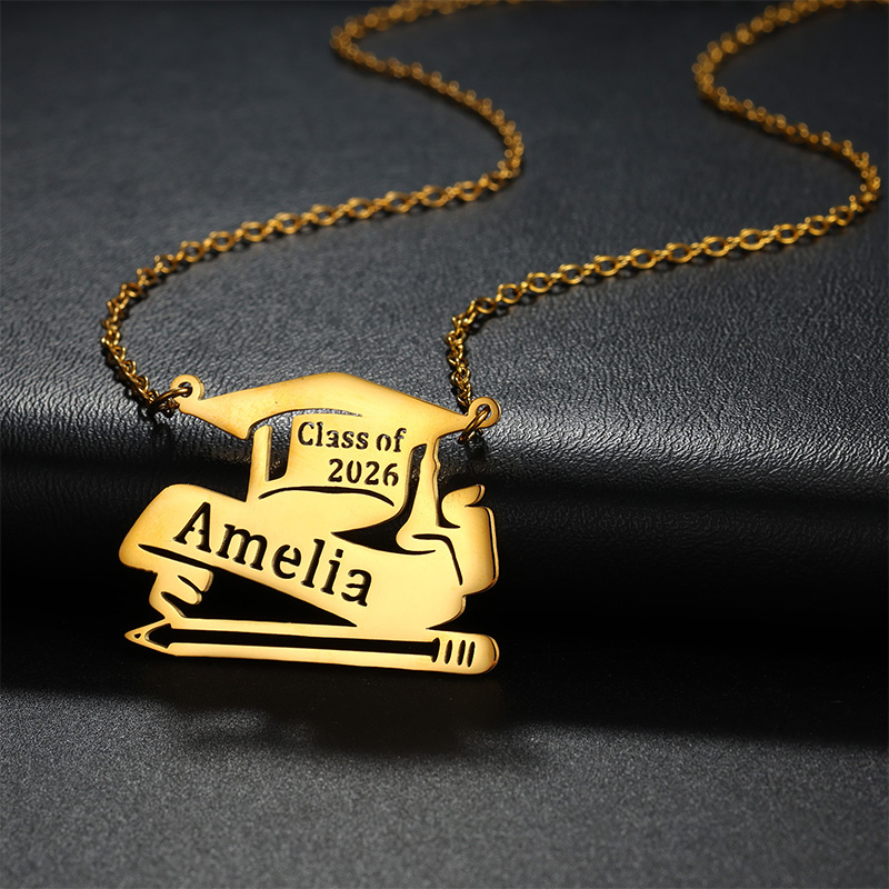Auxauxme Custom Name Graduatio - Custom Name Necklace Stainless Steel review and price