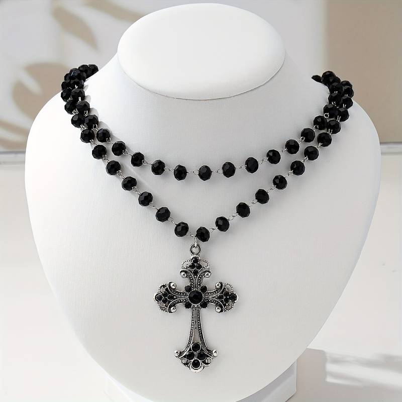 Y2K Grunge Gothic Layered Cros - Layered Pendant Necklace Aesthetic review and price