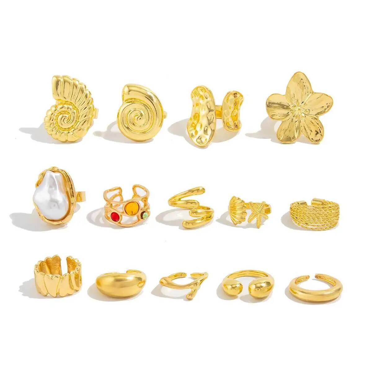 IngeSight.Z 14 Pcs/Set Hip Hop - Vintage Punk Knuckle Rings Set review and price