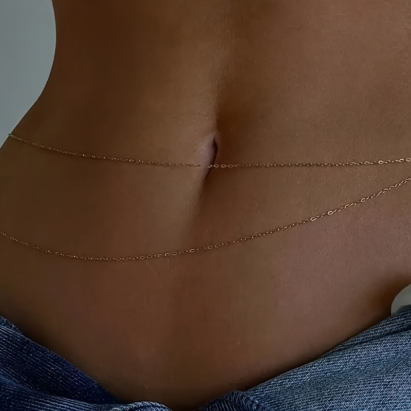 1Double-Layer Gold Metal Waist - Body Jewelry review and price