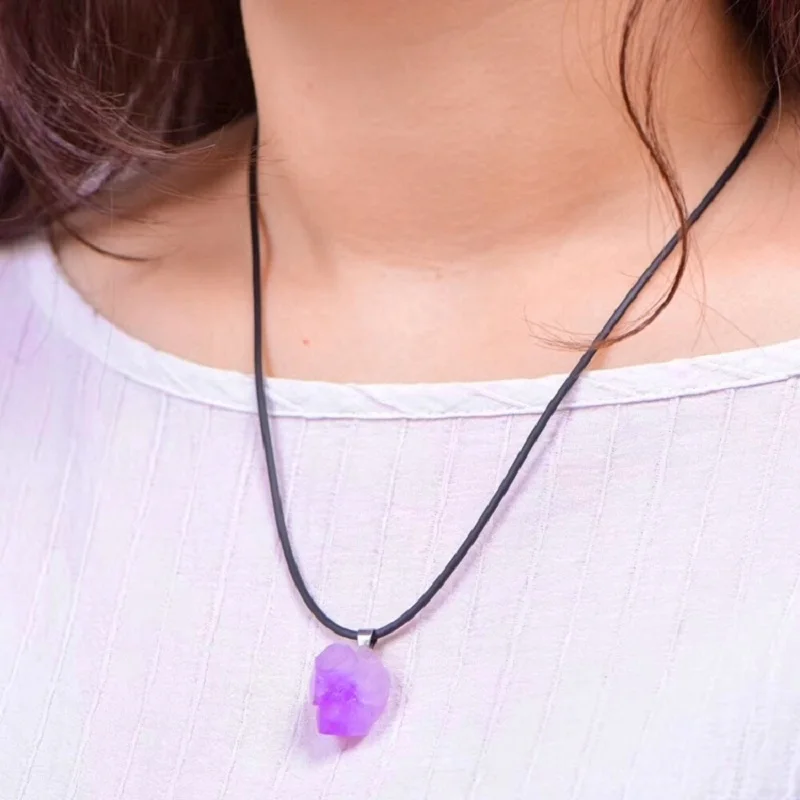 Natural Amethysts Flower Neckl - Crystal Pendant Necklace Natural Stone review and price