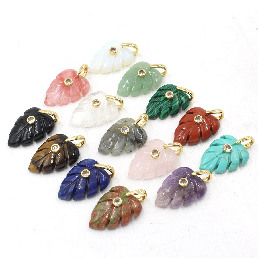 Natural Healing Crystal Leaf P - Crystal Pendant Necklace Natural Stone review and price