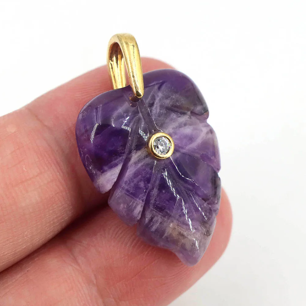 Natural Healing Crystal Leaf P - Crystal Pendant Necklace Natural Stone review and price