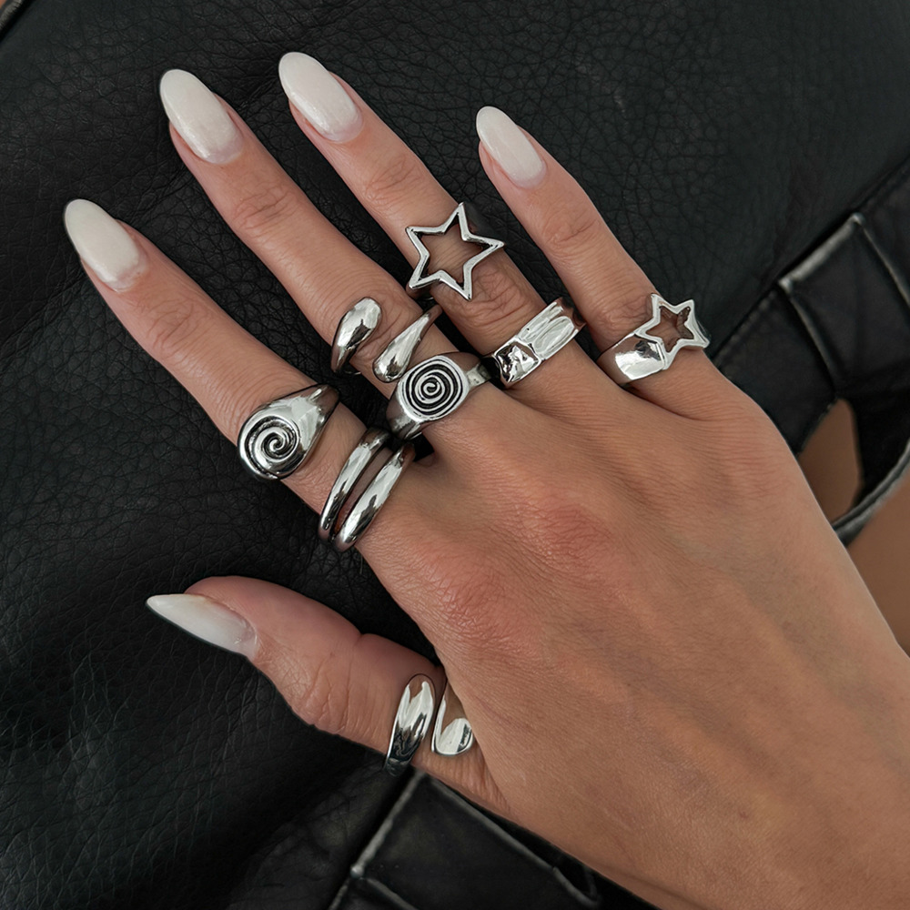 Ingemark 8 Pcs/Set Gothic Pent - Vintage Punk Knuckle Rings Set review and price