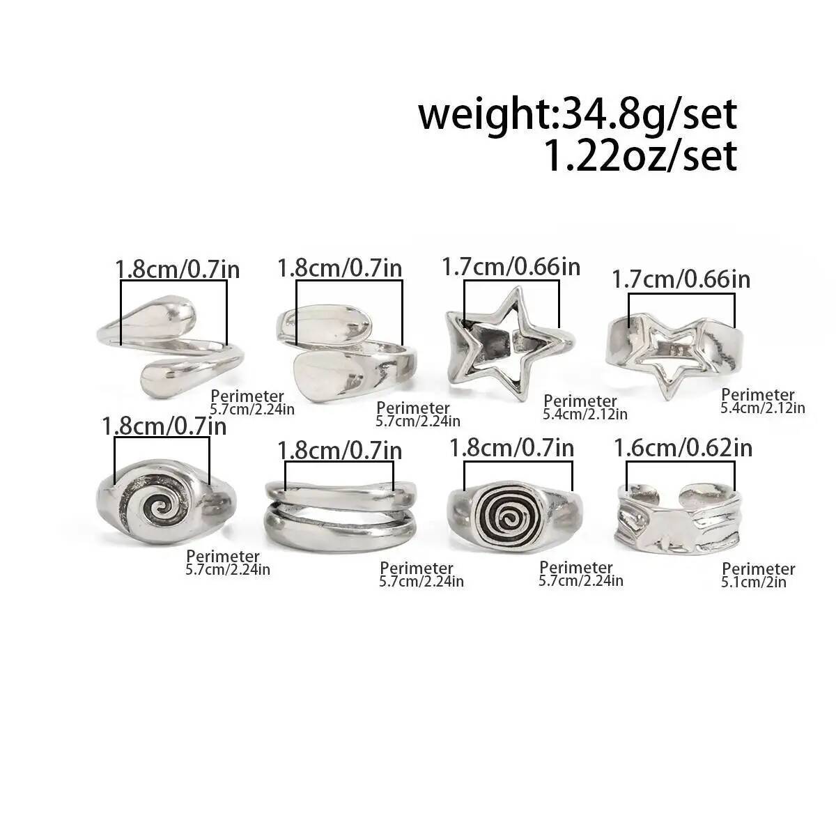 Ingemark 8 Pcs/Set Gothic Pent - Vintage Punk Knuckle Rings Set review and price