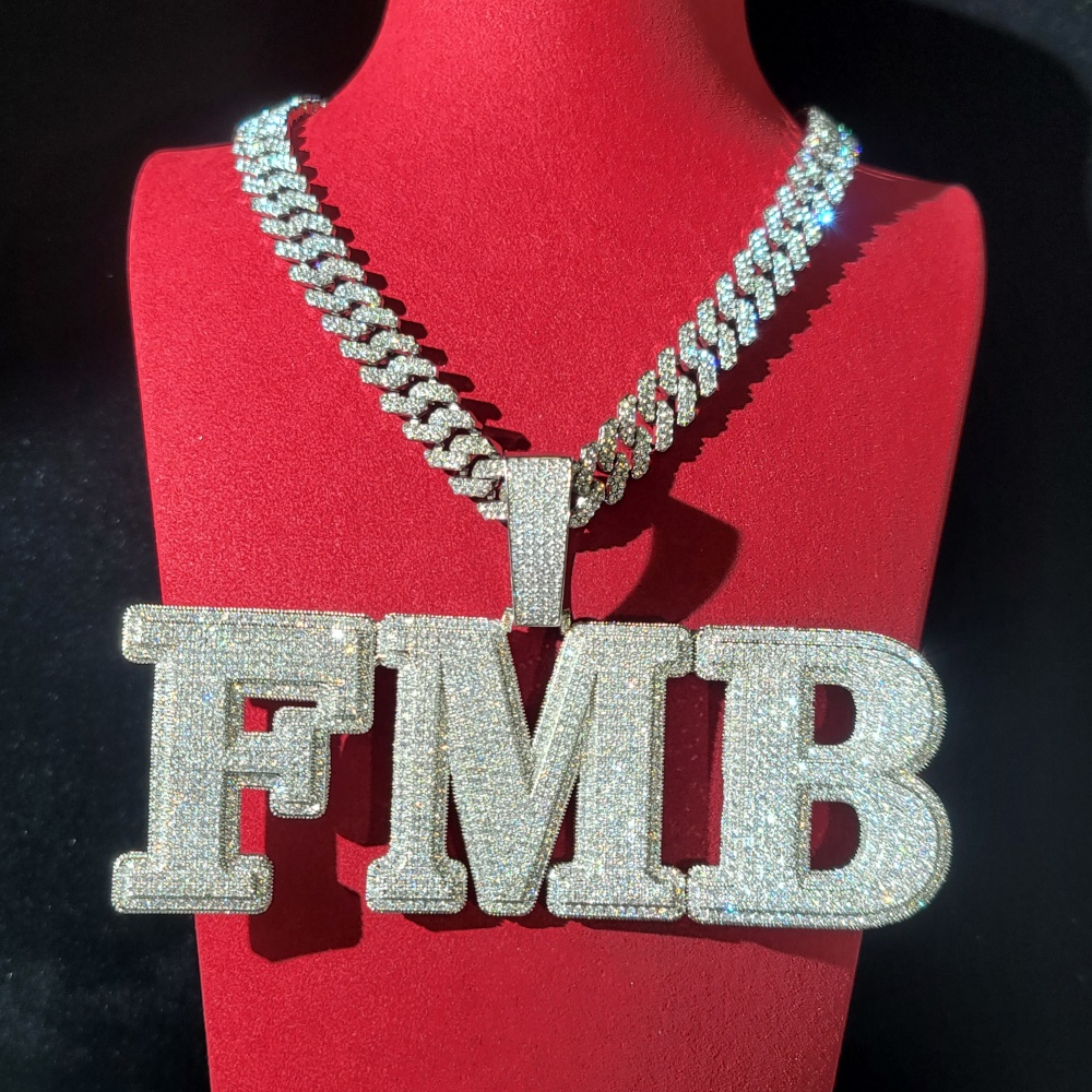 Custom Pave Cubic Zircon Lette - Cuban Link Chain 12Mm review and price