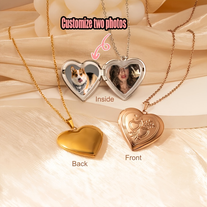 Custom 1/2 Photo Necklace Hear - Heart Locket Necklace Photo review and price