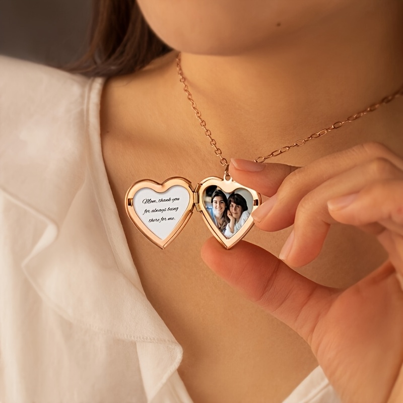 Custom 1/2 Photo Necklace Hear - Heart Locket Necklace Photo review and price