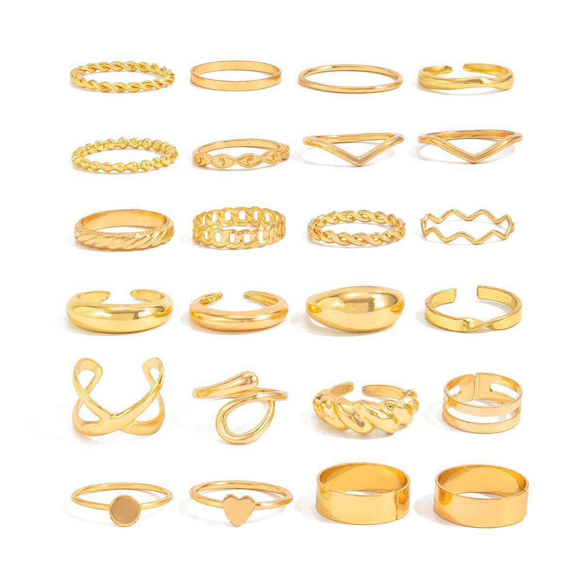 SHIXIN 24Pcs/Set Trendy Irregu - Vintage Punk Knuckle Rings Set review and price