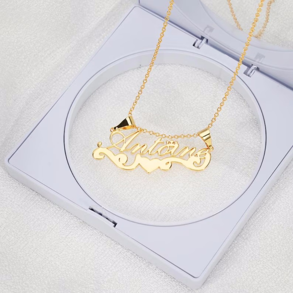 LeeChee Sliding Custom Name St - Custom Name Necklace Stainless Steel review and price